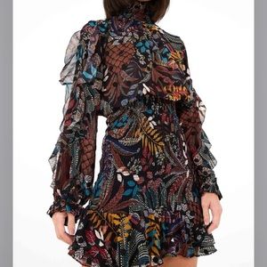 FARM Rio Delicate Forest Smocked Mini Dress Multi